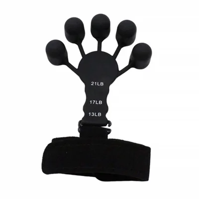 Finger Grip Strength Trainer Adjustable Finger Exerciser Grip Strengthener for Rock Climbing, Relieve Pain, Arthritis - Black