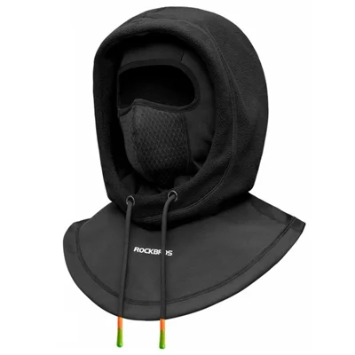 ROCKBROS YPP025 Máscara de Ciclismo Quente e à Prova de Vento Unissexo, Lenço com Capuz de Duas Camadas - Preto