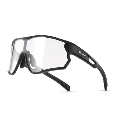 WEST BIKING YP0703161 Photochromic Cycling Sunglasses MTB Road Bike Windproof TR90 Frame Goggles - Black