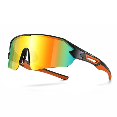 WEST BIKING Colorful Coating Lens Cycling Running Glasses Men Women Outdoor Sunglasses - Black+Orange