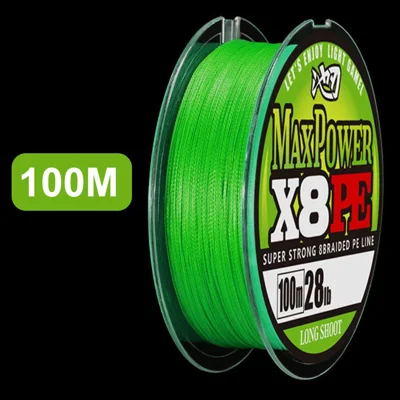 100m Length 8 Strands Fishing Line Green Abrasion Resistant PE Braided Fishing Wire - 0.6