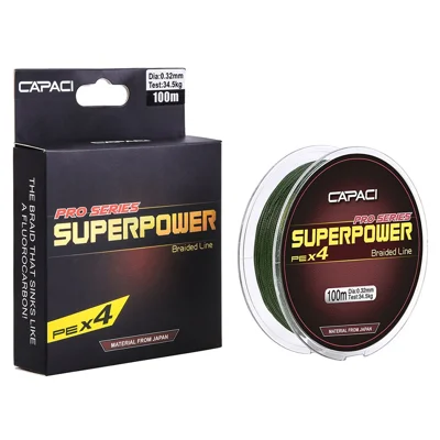 CAPACI 28016 100m 4 Strand Braided PE Fishing Line for Saltwater Freshwater, Army Green - Style 0.4 / 0.1mm