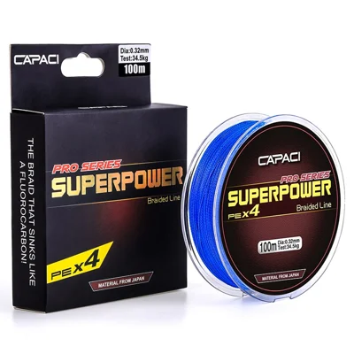 CAPACI 28016 100m 4 Strand Braided PE Fishing Line for Saltwater Freshwater, Blue - Style 0.4  /  0.1mm