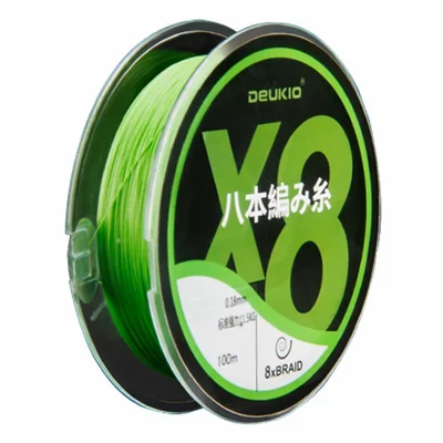 DEUKIO 100m 8-Strand PE Fishing Line Braided Super Strong PE Abrasion Resistant Fish Line - Size 1.0