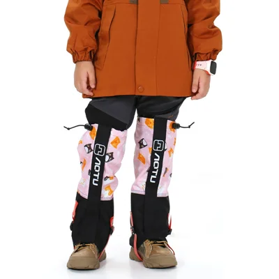 AOTU 1 Pair Waterproof Snow-proof Leg Gaiters Kids Outdoor Climbing Skiing Calf Cover - L / Pink Cat Pattern