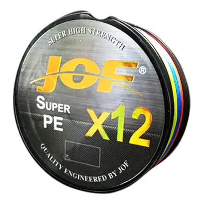 JOF 100m 6.0# 12 Strand Braided Fishing Line High Strength PE Fishing Wire - Multi-color