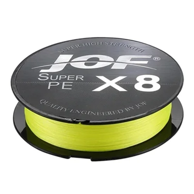 JOF 7.0# Super Strong PE Fishing Line 8 Strand Anti-bite Braided Fishing Wire, Length: 100m - Yellow