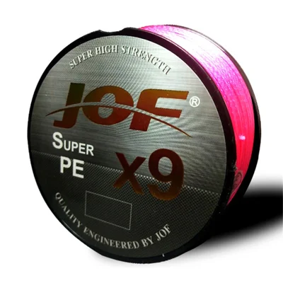 JOF 100m 7.0# Anti-wear Fishing Line 9 Strands High Strength Anti-bite PE Braided Fishing Wire - Pink