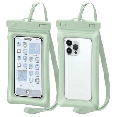 IPX8 Waterproof Phone Bag Touch Screen Dry Bag for Under 7.2 inch Phones - Green