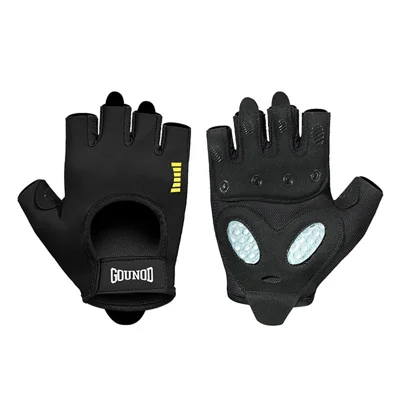 GOUNOD GL069 Shock Absorbing Cycling Gloves for Outdoor Sports Open Back Half Finger Mittens - Black / S