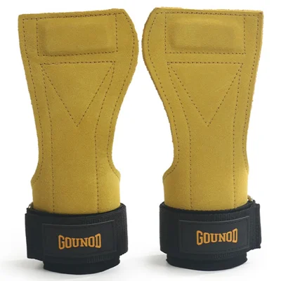 GOUNOD J45 1 Pair Wrist Wraps Weightlifting Straps Gym Fitness Support Grips for Powerlifting Pull-Ups - Yellow