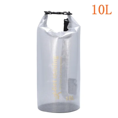 10L 500D PVC Waterproof Dry Bag Outdoor River Trekking Swimming Foldable Barrel Bag with 1 Shoulder Strap
