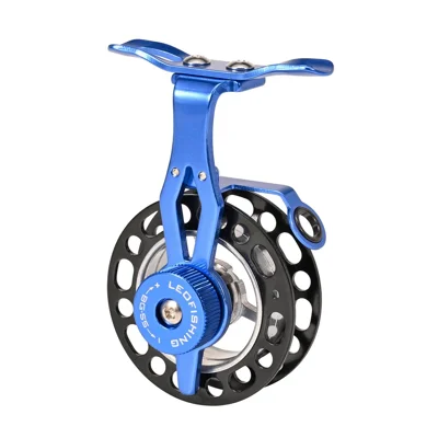 LEOFISHING BG55 Aluminum Alloy Ice Fishing Reel 55BL Ergonomic Left Hand Reel Deep Water