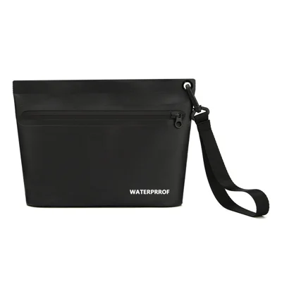 Borsa da Viaggio Impermeabile per Articoli da Toletta con Scomparto per Oggetti Bagnati e Asciutti, Pratica Borsa a Mano per Spiaggia Piscina Outdoor - Nero