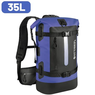 NEWBOLER BIK13-BAG338 35L Waterproof Dry Bag PVC Floating Backpack for Hiking Diving Swimming Camping - Blue