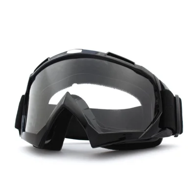 Outdoor Goggles PC Lens UV Protection Windproof Anti-Impact Glasses for Cycling Skiing Climbing Fishing - Black Frame / Transparent Lens