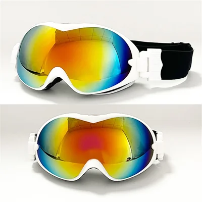 BLOCK MAN 212 Dual Layer Anti-Fog Skiing Goggles TPU+PC Over Glasses Snow / Snowboard Goggles with Strap - White / Red / Black