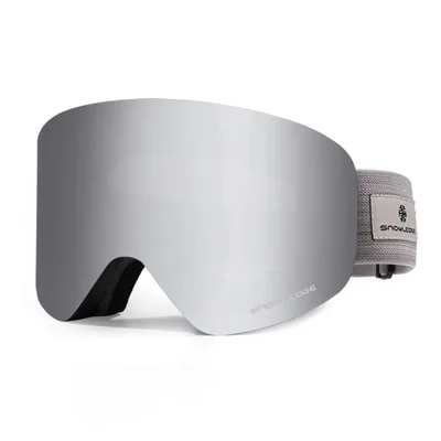 SNOWLEDGE HB-197B Sports Magnetic Ski Goggles Boardless Double Layer Anti-Fog Ski Glasses Skiing Gear - Silver