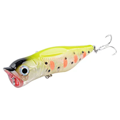 G52F 9,2 cm 16,85 g Konstgjord plastpopplure med simulerade 3D-fisögon Laserfiskelure med krok – Stil 8