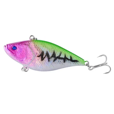 G23F 7cm 11.55g Built-In Steel Balls VIB Fishing Lure 3D Eyes Plastic Artificial Hard Bait with Hook - Style 1