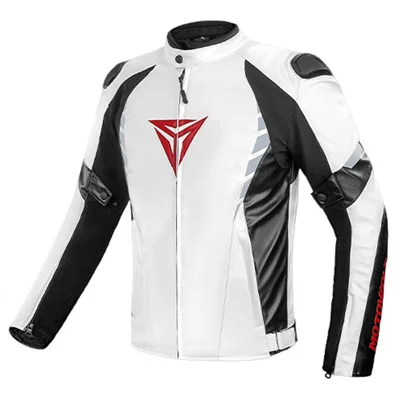 MOTOWOLF 05MDL0525 Warm Motorcycle Riding Leather Jacket Detachable Protection Guard Coat - White / M