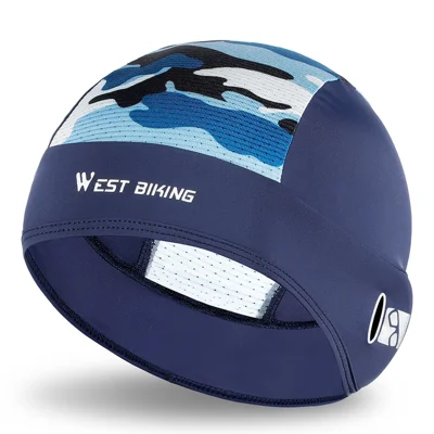 Vélo Ouest YP0201295 Capuchon De Cyclisme Summer Anti-UV VTT Vélo Vélo Vélo Casque De Moto Doublure Sérigraphie Sérifère Respirante - Bleu