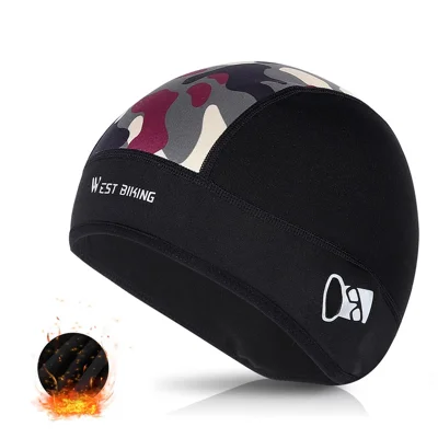 Vélo Ouest YP0201299 Vélo Hiver Cyclisme Chaleur De Camouflage Chapeau Chapeau Élastique Avec Des Trous De Lunettes - Noir