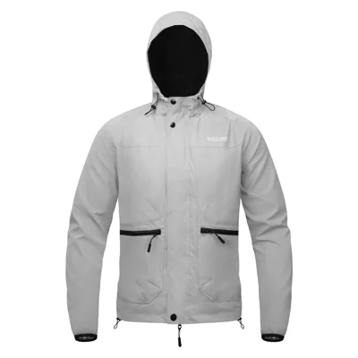 WOSAWE BD264 Cycling Reflective Jacket Windproof Waterproof Road Bike Hooded Coat for Men Women - BD264/S Silver | Asian M/European S