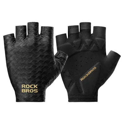 ROCKBROS 16220061 S427 Half Finger Cycling Gloves Shockproof Breathable Lightweight for Road Mountain Bike - Black | S