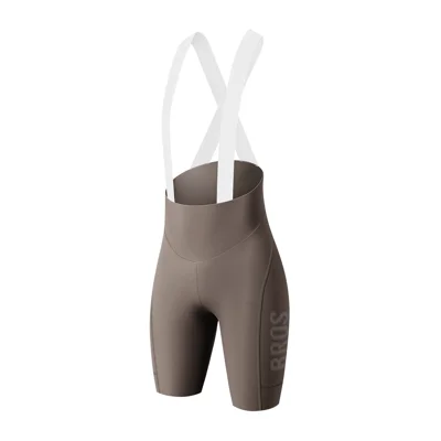 ROCKBROS YDDK019 Damen Fahrradtrikot mit Trägern UPF 50+ 3D-gedrucktes Sitzpolster, antimikrobielle Fahrradshorts für Straßenradfahren – Kakaobraun / XS