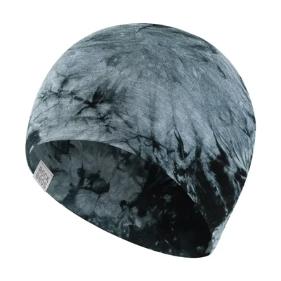 ROCKBROS 18260007 Wool Cycling Skull Cap Double Sided Tie Dye Helmet Liner - Charcoal Gray