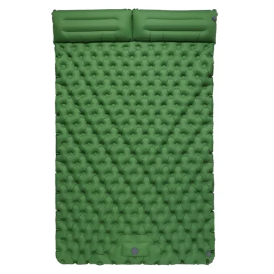 Colchoneta hinchable de 200x120 cm con bomba de pie incorporada, colchón de aire con almohada para acampada, excursionismo, senderismo - Verde del ejército