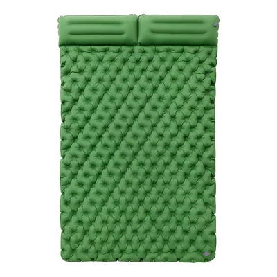 Colchoneta de Camping TPU de 200x120CM Colchón Inflable con Almohada para 2 Personas, Mochilero, Tienda de Campaña, Senderismo - Verde Militar