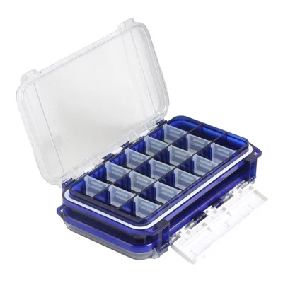 A014 17.5x10.5x4cm Fishing Lure Storage Box Double-Sided Removable Organizer for Fishing Hook Bait