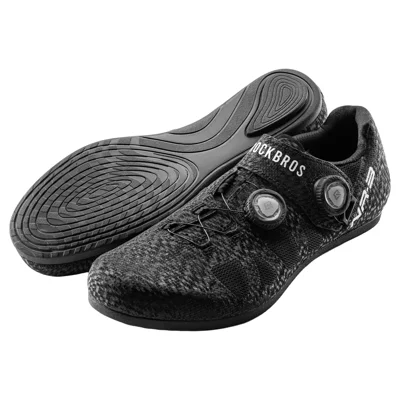 ROCKBROS Professional Road Mountain Bike Shoes with Adjustable Rotary Knob Anti Slip Bicycle Racing Sneakers  - Black/Size 36