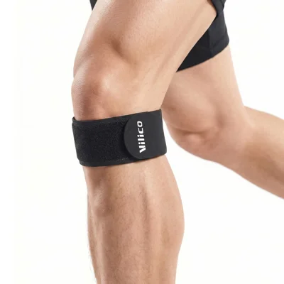 VILICO AB208 1 St. Silicone Patella Steunband Verstelbaar Ademend Anti-Slip Compressiekniebrace voor Hardlopen Springtouw - Zwart