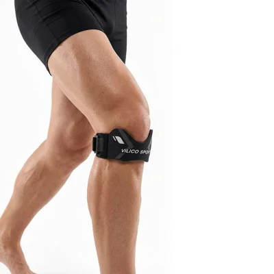 VILICO AB194 1 Stuk Patellaband Kniebrace Verstelbare Ondersteuning voor Basketball Hardlopen Professionele Sportbescherming - Zwart