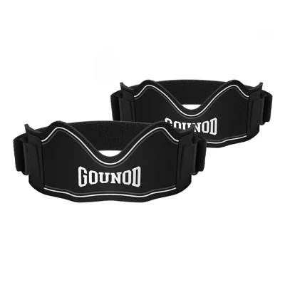 GOUNOD BGD007 1 Paire de Genouillères Sportives Soutien Rotulien en Forme de V avec Coussin de 7,5 mm Genouillère de Compression pour Course et Basket - Noir