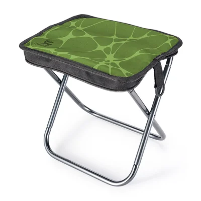 ROCKBROS 600212 Poggiapiedi Pieghevole con Portata 120 kg, Struttura in Lega di Alluminio, Sedile in Tessuto Oxford 600D per Campeggio e Attesa - Verde Militare