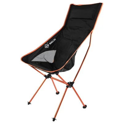 HALIN Portable Folding Chair Aluminum Alloy 1200D Oxford Cloth Outdoor Camping Fishing Backrest Chair - Orange