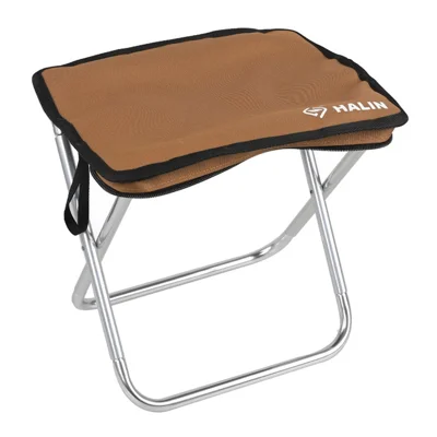 HALIN Banqueta plegable portátil de camping Tela Oxford + Aleación de aluminio Silla de pesca - Marrón
