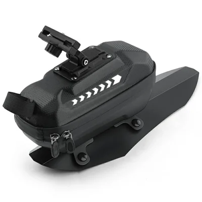 WEST BIKING YP0707420 2L Hard Shell Waterproof PU Leather Bicycle Saddle Bag with Detachable Fender