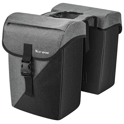 WEST BIKING YP0707427 Sac à Dos Double pour Porte-Bagages Arrière 32L Sac à Dos pour Vélo de Montagne / Route - Noir / Gris