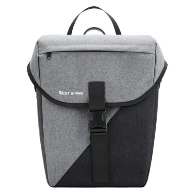 WEST BIKING YP0707428 Bicycle Pannier Bag 16L Rear Rack Pack Water Resistant for Cycling - Black  /  Grey