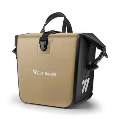 WEST BIKING YP0707435 Mountain Bike Front Fork Bag 12-20L Capacity Waterproof Quick Release Cycling Storage Pack - Khaki/One Size