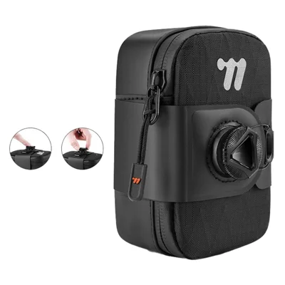 WEST BIKING YP0707431 0.2L Bicycle Saddle Bag Quick Release Self Locking Tail Bag Road Mountain Bike Storage Pouch - Black