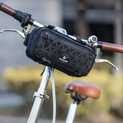 RHINOWALK BCT0209 1.9L Mountain Road Bike Handlebar Front Bag Cycling Storage Pouch with Shoulder Strap - Black