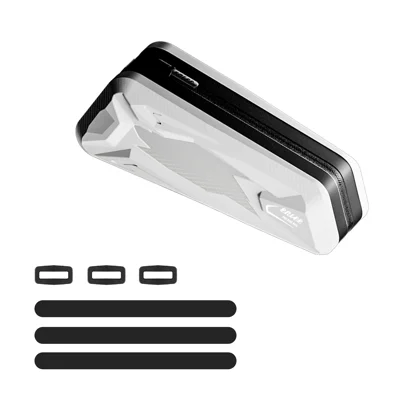 ENLEE 1.8L Hard Shell Waterproof Bike Top Tube Bag Carbon Fiber Texture Road Cycling Frame Bag - White