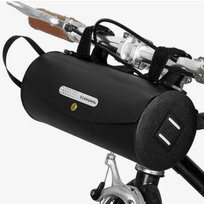 RZAHUAHU Waterproof Bike Frame Bag 3L Capacity Cylindrical Handlebar Bag Crossbody Shoulder Bag with Reflective Strips for Cycling