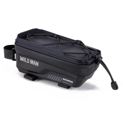 WILD MAN GX200 1L Bike Front Frame Bag EVA Hard Shell Phone Bag Waterproof Bicycle Bag for 6.1-6.8 Inch Phones - Black